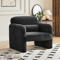 33.86 Inch Velvet Single Sofa for Living RoomAccent Chair for Small Spaces Modern Upholstered Armchair with Lumbar PillowComfy Reading Chair for Bedroom (300lbs Capacity)Dark Grey