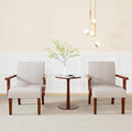 Fabric Accent Chair Set - Arm Chairs Set of 2 with Wood Side TableLiving Room Chairs with Soft Seat for Reading RoomBedroomWaiting RoomOffice(Beige)…