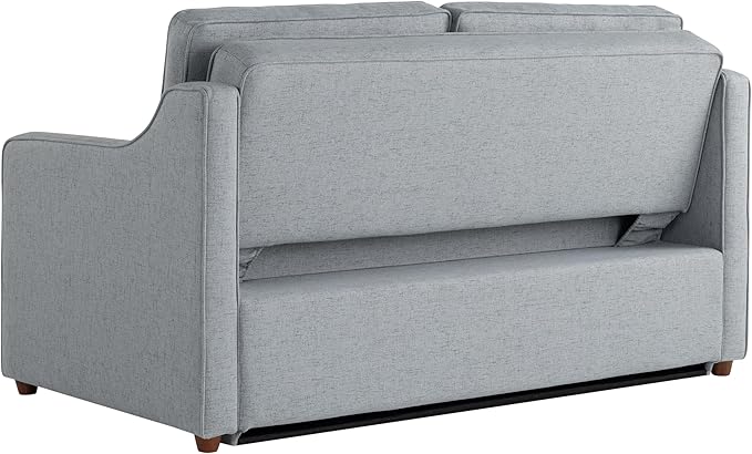 Serta® Corren 68.1 Queen Sized Convertible Sofa Dream Coil® Comfort Fingerguard® Pinch Point Protection Sofa Chenille Fabric Light Gray