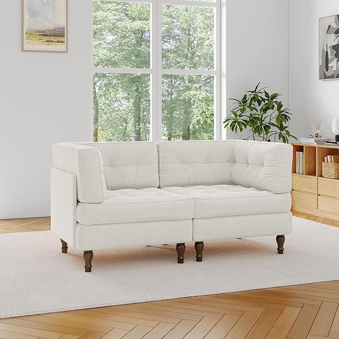 Loveseat Sofa 65 Upholstered Cloud Sofa Bed with Deep Seat for Living Room Bedroom and Apartment Comfy Fluffy Sleeper Sofa