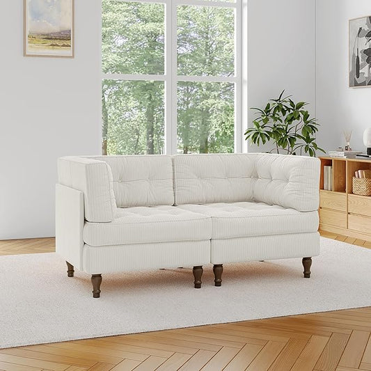 Loveseat Sofa 65 Upholstered Cloud Sofa Bed with Deep Seat for Living Room Bedroom and Apartment Comfy Fluffy Sleeper Sofa