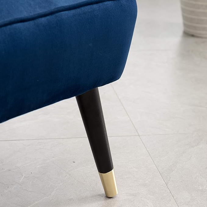 Elon Contemporary Velvet Upholstered Accent Chair Blue