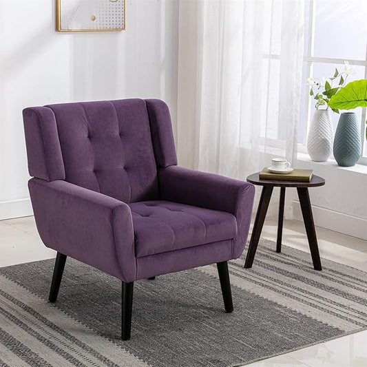 Modern Soft Velvet Material Ergonomics Accent Chair Living Room Chair Bedroom Chair Home Chair with Black Legs for Indoor Home