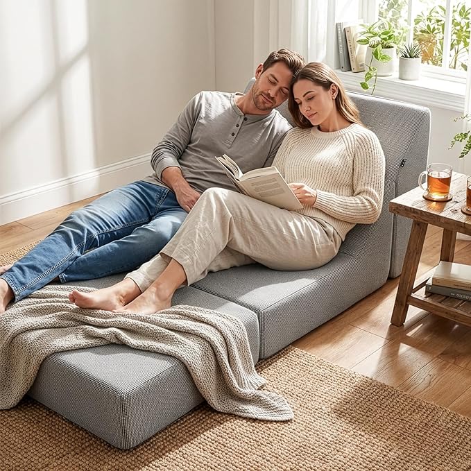 GLCS Folding Sofa BedConvertible Sleeper ChairModern Floor Futon Sofa Couch for Living Room/Dorm/Guest Use/Home Office/Apartment