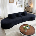 Curved Sofas for Living Room Modern Sectional Sofa Black Curved Sectional Cloud Sofa Deep Seat Couch Compression Floor Sofas for Apartment Bedroom Office