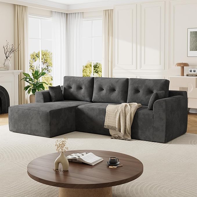 Modular Sectional Sofa with Deep Deat 105'' Cloud Couch Sectional with Oversized Chaise Soft Couch Sofa Bed for Living Room No Assembly Required