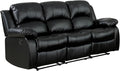 Homelegance Resonance 83 Bonded Leather Double Reclining Sofa Black