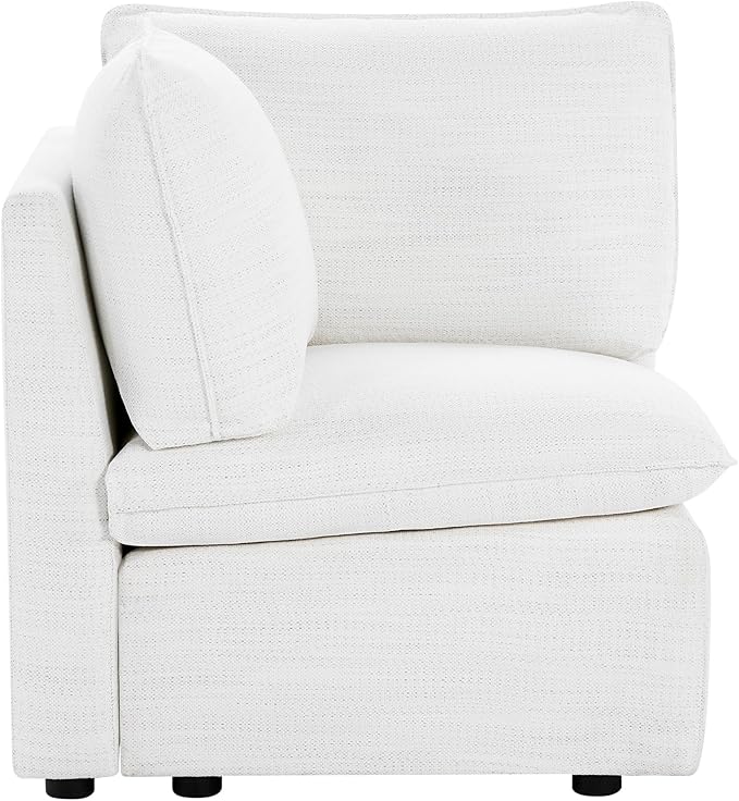 CHITA Modern Down Filled Upholstered Middle Corner Sectional for Modular Couch Cream