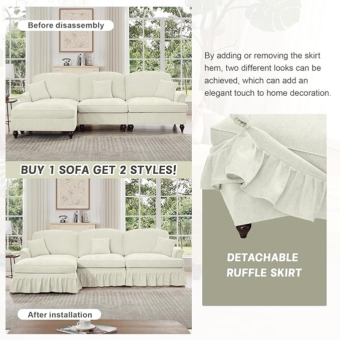 KEIKI 76 2Seat Modular Velvet Sofa Couch for Living Room Apartment Living Style Conscious Homeowners Soft Plush Comfortable Cozy Relaxing Lounge Modern Contemporary Design Beige White