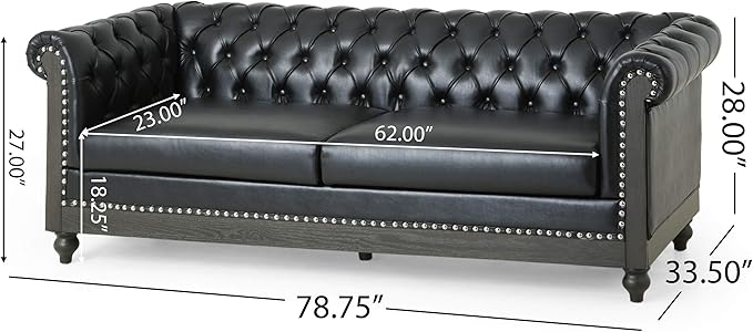Christopher Knight Home Castalia Sofas Midnight Black + Dark Brown