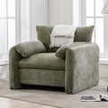 Modern Velvet Fabric Chenille Oversized Single Sofa 38.6’’ W Living Room Accent Armchair Lounge Chair for Living Room Bedroom Meeting Room Hotel Lobby (Matcha Green)