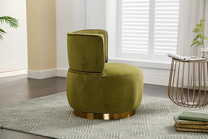 NewCosmos 360 Degree Swivel Cuddle Barrel Accent Sofa Chairs Round Armchairs with Wide Upholstered Fluffy Velvet Fabric Chair for Living Room Bedroom Office Waiting Rooms