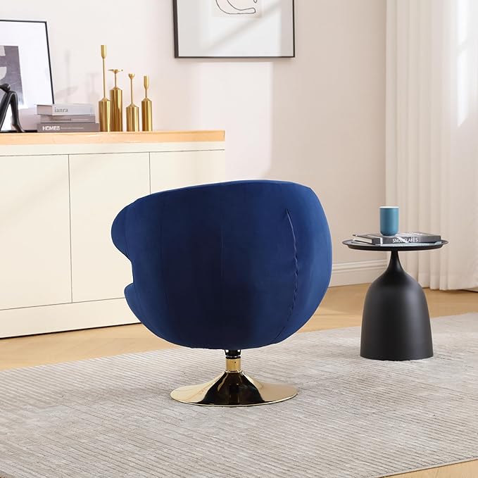 360 Degree Swivel Cuddle Barrel Accent Chairs Round Armchairs with Wide Upholstered Fluffy Fabric Chair for Living Room Bedroom Office Waiting Rooms
