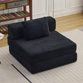 Folding Sofa Bed Convertible Sleeper Chair with Pillow Single Sofa with Back Support Portable Fold Out Chair Cloud Couch Bed Comfy Floor Sofa Lounge for Living Room Bedroom Black