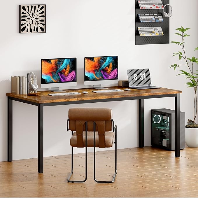 Need Large Computer Desk 70.8 x 31.5 inches Conference Table Large Office Desk Writing Table Workstation for Home OfficeRustic Brown &amp Black 10FJGSAC3-180FG-ND