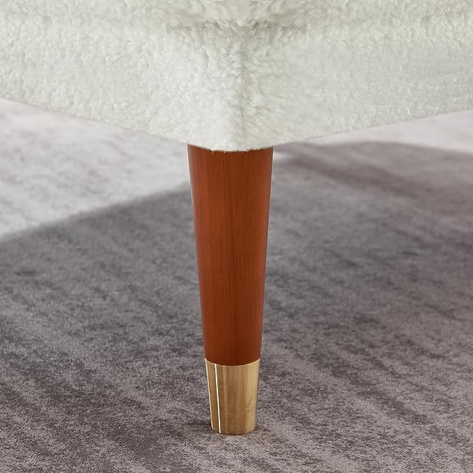 Gold Legs White Accent Chair Modern Lounge Chair Teddy Comfort Sherpa Chair Bedroom Living Room Chair Armchair White