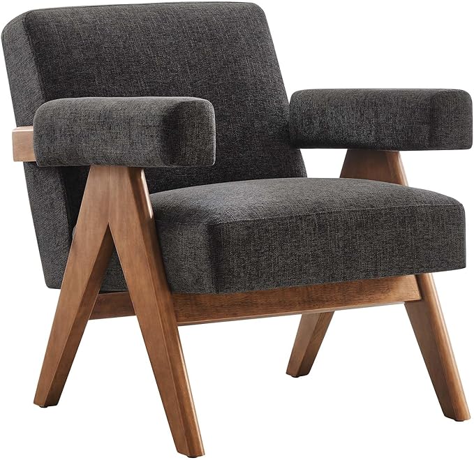 Modway EEI-6503-HDG Lyra Fabric Armchair Dark Gray Fabric