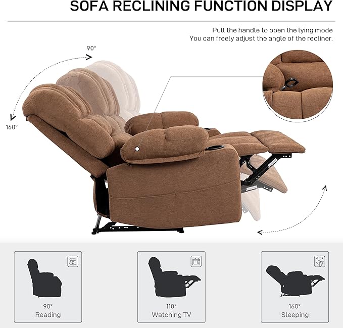 Lounge Chair with Electric Recline for Elderly Seating in Living Room or Bedroom.