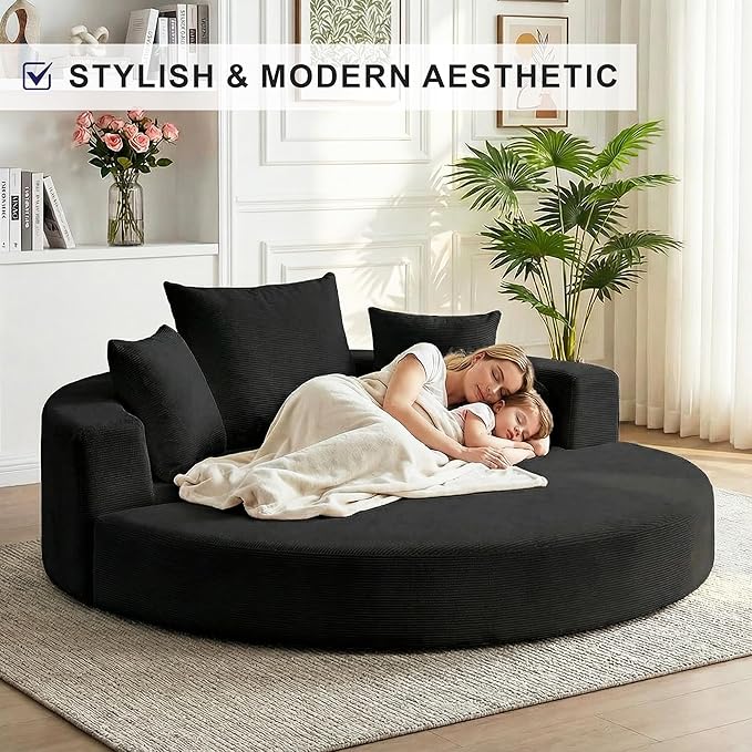 Casaphoria Modern Futon Sofa Bed67 Inch Wide Folding Couch with Wide Armrests and PillowsConvertible Lounger for ApartmentGuest RoomDaybed(Black)