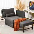 Sleeper Chair Bed Upgrade 4-in-1 to 5-in-1 Convertible Multi-fuction Sofa Chair w/Adjustable Backrest Assembly-Free Linen Folding Sofa Ottoman Bed for Living Room Apartment (Dark Grey)