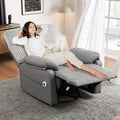 GRAINELL Swivel Rocker Recliner Chair with Massage and Heat USB Charging Port Infinite Position Power Recliner Electric Glider Rocking Chairs for Living Room Nursery (Grey)