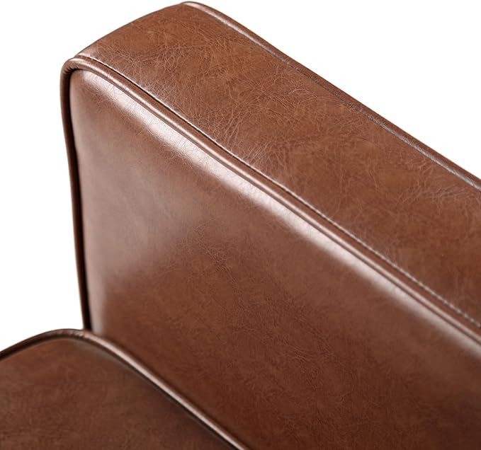KEIKI Push Back Chair for Living Room Mid-Century Modern Recliner with Birch Legs