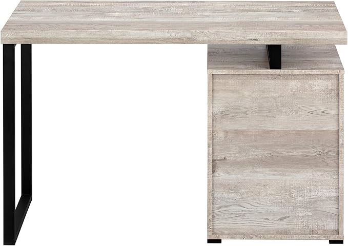 Computer Desk Home Office Laptop Left Right Set-up Storage Drawers 48 l Work Beige Laminate Black Metal Contemporary Modern