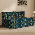WOWMAX Floor Sofa Couch Boho – Convertible Lazy Sofa Chair Futon Sleeper with Backrest Oversized Floor Mattress for Meditation Gaming Reading &amp Bohemian Home Decor – 2 Sets Feather Dream