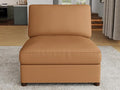 EASE MOOSE Middle Module Faux Leather Sectional Accessory Brown