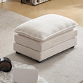 VINGLI 36.6 Big Cloud Comfy Ottoman Teddy Fleece White