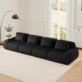 Cloud Sectional Couches for Living Room Boneless Couch Modular Sectional Sofa Modern Deep Seat Sofa with Pillows 4 Seater Comfy Floor Couch for Bedroom No Assembly RequiredBlack