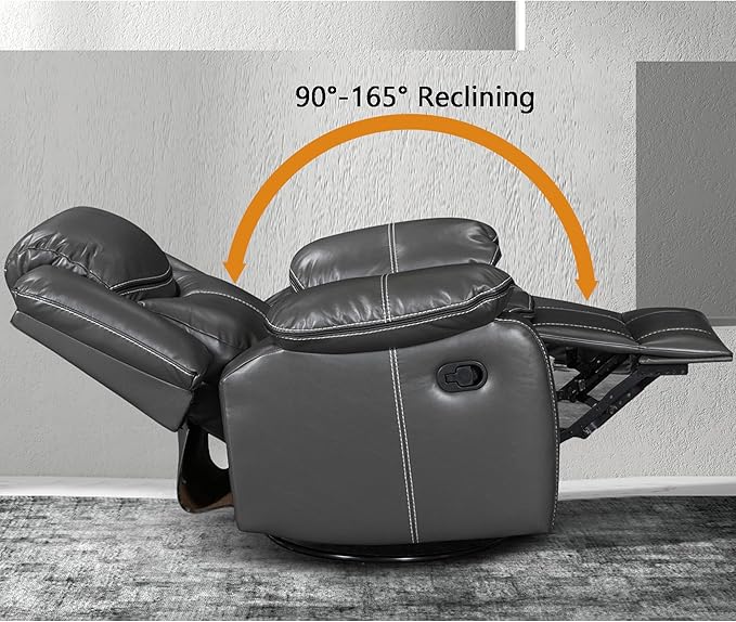 Massage Chair Recliner Zero Gravity Power Recliner Chair with Heat and Vibration Massage Electric Heated Theater Recliner with Remote Control for Living Room Bedroom Nursery (Grey)