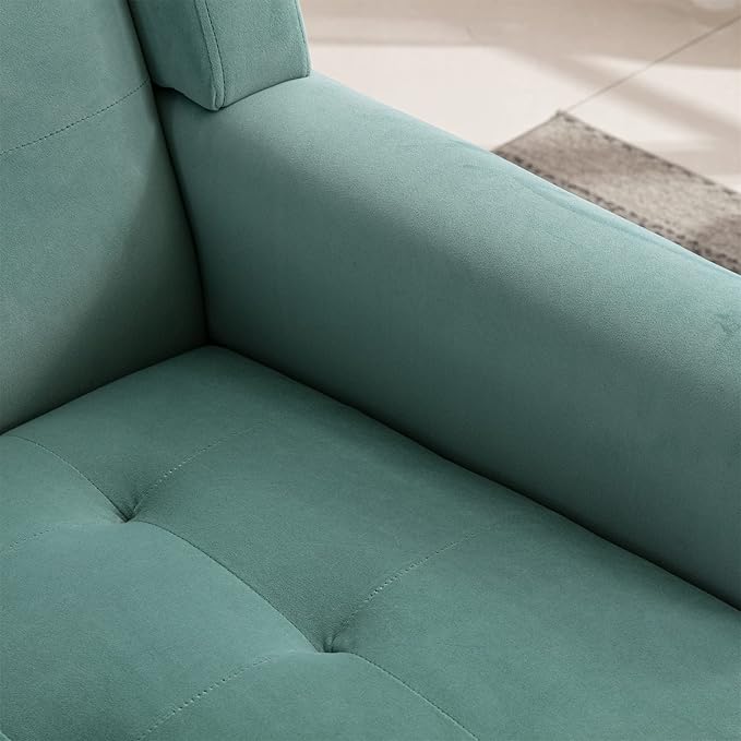 Modern Soft Velvet Material Ergonomics Accent Chair Living Room Chair Bedroom Chair Home Chair with Black Legs for Indoor Home