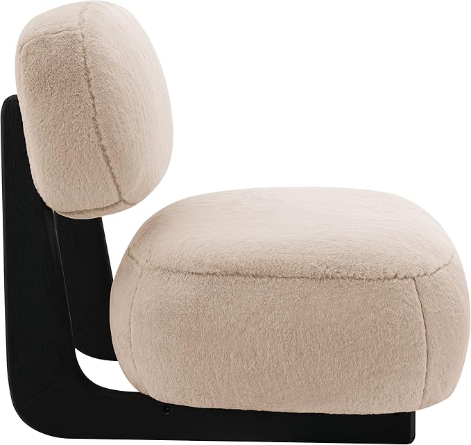 Coaster Home Furnishings - Duffie - Upholstered Armless Accent Chair with Oval Back Thick Seat Cushion and Horizontal Support - Living Room - Camel - 903097