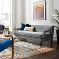 Modway Concur Mid-Century Modern Upholstered Velvet Sofa In Gray
