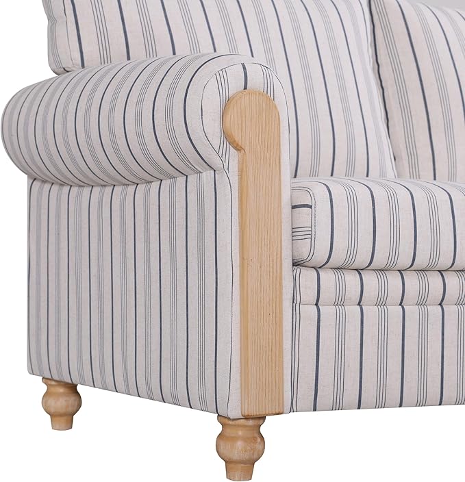2 Single SofasSoft Armchair with Durable Stripe Fabric and Solid Wood LegsWingback Chair with Ergonomic SupportComfy Accent Chair for Living RoomBedroomor Small Spaces.(2 Armchairs)