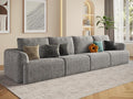 EASE MOOSE Boneless Couch for Living Room Modern Sectional Cloud Sofa Modular Cloud Couch 4-Seat Deep Extra Large Sofas for Bedroom Apartment No Assembly Required Chenille (Light Grey)