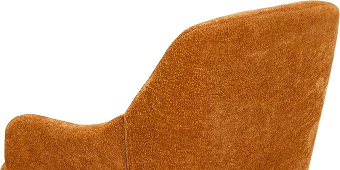 Chenille Armchair Modern Style Accent Chair with Wood Legs Comfy Design for Living Room Bedroom Office Orange