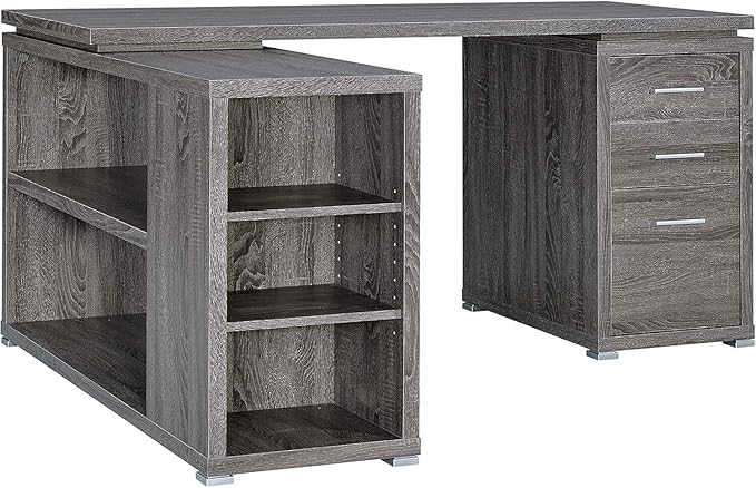 Charm Style Gray Wooden Office Desk 47.25 x 60 x 29.5 Combining Style and Functionality for Study or Home Office Setup