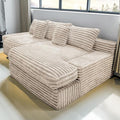 Sectional Couches for Living Room-Corduroy Couch Beige118 Cloud Sectional Couch with L-Shape Chaise Modern Modular Sofa Deep Seat Comfort No Assembly Required(Plush Corduroy Fabric)