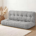 63 Inch Folding Bench Cushion 4 Inch Thick 2-in-1 Convertible Long Floor Lounger Boneless Cushions Couch Mattress Upholstered for Yoga Reading Sleeping Meditation Living Room(Light Grey)
