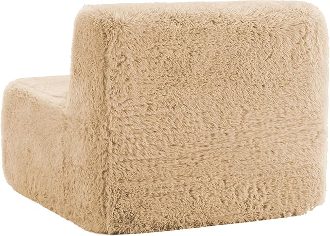 34.3 Armless Sectional Couches for Living Room - Cloud Modular Couch Boneless Plush Sofa with Deep Seat &amp Support Pillow - Camel