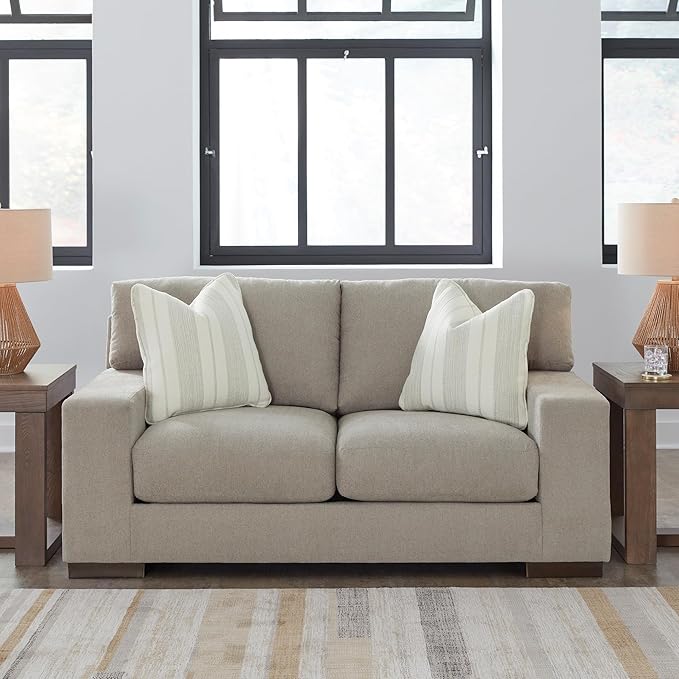 Signature Design by Ashley Maggie Contemporary Loveseat for Living Room Light Brown