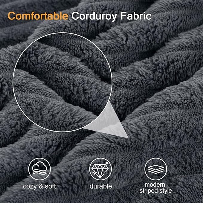 COMAX Convertible Sofa Bed Folding Floor Couch Corduroy Fold Out Couch Bed Futon Sleeper Mattress with Pillows Boneless Sofa Comfy Lounge Loveseat for Living Room Bedroom Plush Grey