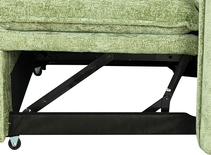82.67 Convertible Sofa Bed Sectional Sofa Sleeper Chenille L-Shaped Sofa with Movable Storage Ottoman and 2 Pillows Pull-Out Sofa Bed Corner Couch for Living Room Office Apartment (Green-CV)