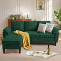79 Convertible Sectional Sofa Modern L Shaped 3 Seat Couch with Reversible Ottoman for Living Room (Green)