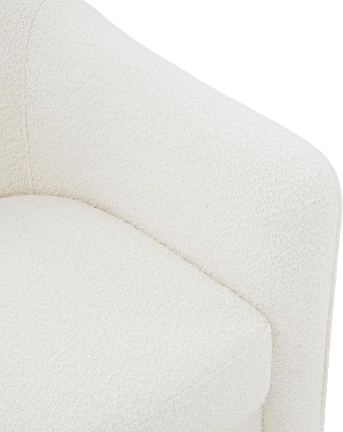 SAFAVIEH Couture Collection Londyn Mid-Century Modern Ivory Boucle Upholstered Accent Chair (Fully Assembled)
