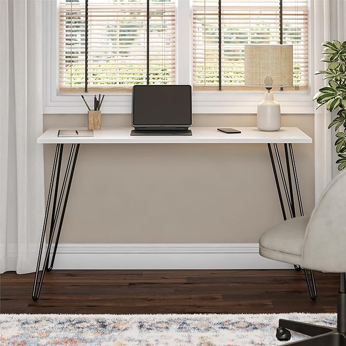 Multifunctional Computer Gaming Desk and Home Office Corner Desks Adjustable Work Standing Desks Feature Bedroom Craft Study TableWhiteOak