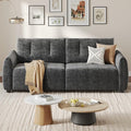 84.5 Inch Loveseat SofaModern Couch and SofaFeather-tip armrest DesignSturdy and Easy InstallationSmall Sofa for Living Room Bedroom Office and ApartmentChenille FabricGray