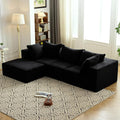 Vamcheer Modular Sectional Sofa - Modern L Shaped Boneless Couch with Deep Seat Upholstered Sectional Couches for Living Room Bedroom Office No Assembly Required Black